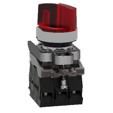 Selettore luminoso rosso D.22 - 2 posizioni - 120Vac - 1NO+1NC- LED universale - SCHNEIDER ELECTRIC XB4BK124G5 product photo Photo 05 3XL