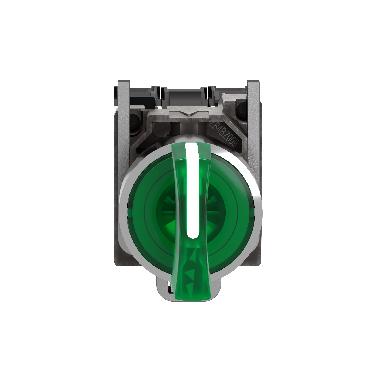 Selettore luminoso verde completo D.22 3-posizioni fisse 1NO+1NC 24Vac/dc- LED universale - SCHNEIDER ELECTRIC XB4BK133B5 product photo Photo 05 3XL