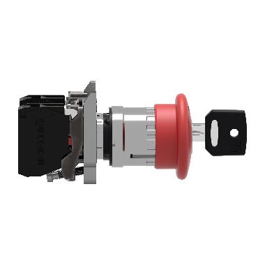 Pulsante di emergenza rosso D.40 spegnimento D.22 sblocco chiave scatto 1NC+1NO - SCHNEIDER ELECTRIC XB4BS9445 product photo Photo 06 3XL