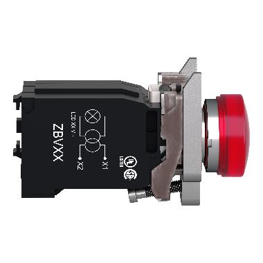 Lampada spia completa rossa D.22 con LED universale 400 Vac - SCHNEIDER ELECTRIC XB4BV5B4 product photo Photo 08 3XL