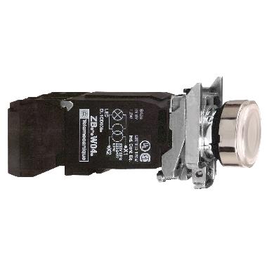 Pulsante luminoso bianco D.22  - filoghiera ad impulso - 120V - 1NO+1NC - SCHNEIDER ELECTRIC XB4BW3135 product photo Photo 01 3XL