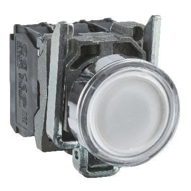 Pulsante luminoso bianco D.22 - filoghiera ad impulso - 24V - 1NO+1NC- LED universale - SCHNEIDER ELECTRIC XB4BW31B5 product photo Photo 01 3XL