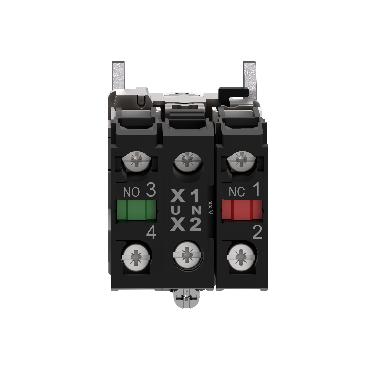 Pulsante luminoso bianco D.22 - filoghiera ad impulso - 24V - 1NO+1NC- LED universale - SCHNEIDER ELECTRIC XB4BW31B5 product photo Photo 04 3XL