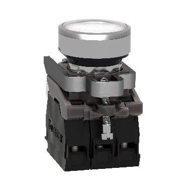 Pulsante luminoso bianco D.22 - filoghiera ad impulso - 24V - 1NO+1NC- LED universale - SCHNEIDER ELECTRIC XB4BW31B5 product photo Photo 05 3XL