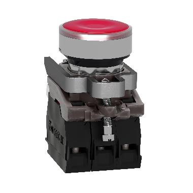 Pulsante luminoso rosso D.22 - filoghiera ad impulso - 24Vac/dc - 1NO+1NC- LED universale - SCHNEIDER ELECTRIC XB4BW34B5 product photo Photo 04 3XL
