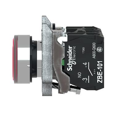 Pulsante luminoso rosso D.22 - filoghiera ad impulso - 24Vac/dc - 1NO+1NC- LED universale - SCHNEIDER ELECTRIC XB4BW34B5 product photo Photo 08 3XL
