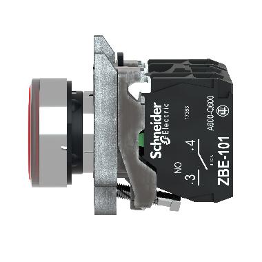 Pulsante luminoso rosso D.22 - filoghiera ad impulso - 120V - 1NO+1NC- LED universale - SCHNEIDER ELECTRIC XB4BW34G5 product photo Photo 11 3XL