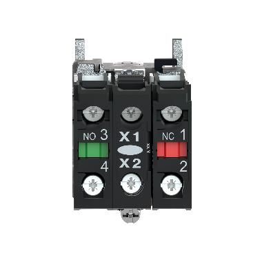 Pulsante luminoso rosso D.22 - filoghiera ad impulso - 120V - 1NO+1NC- LED universale - SCHNEIDER ELECTRIC XB4BW34G5 product photo Photo 04 3XL