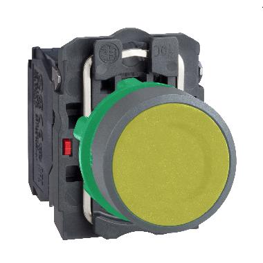 Pulsante giallo NO+NC ghiera grigia - SCHNEIDER ELECTRIC XB5AA55C0 product photo Photo 01 3XL