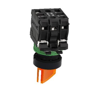 Selettore luminoso arancione D.22 - 2 posizioni - 24Vac/dc - 1NO+1NC- LED universale - SCHNEIDER ELECTRIC XB5AK125B5 product photo Photo 07 3XL