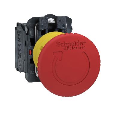 Pulsante di emergenza rosso D.40, D.22 sblocco rotazione a scatto 1NC - SCHNEIDER ELECTRIC XB5AS8442 product photo Photo 01 3XL