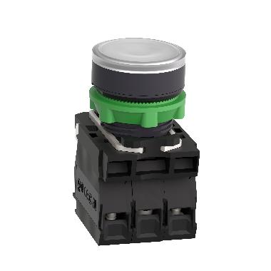 Pulsante luminoso bianco D.22 - filoghiera ad impulso - 24Vac/dc - 1NA+1NC- LED universale - SCHNEIDER ELECTRIC XB5AW31B5 product photo Photo 05 3XL