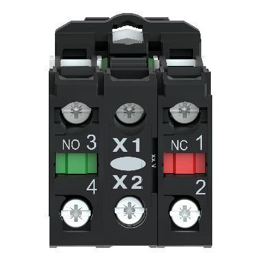 Pulsante luminoso verde D.22 - filoghiera ad impulso - 250V - 1NA+1NC - SCHNEIDER ELECTRIC XB5AW3365 product photo Photo 04 3XL