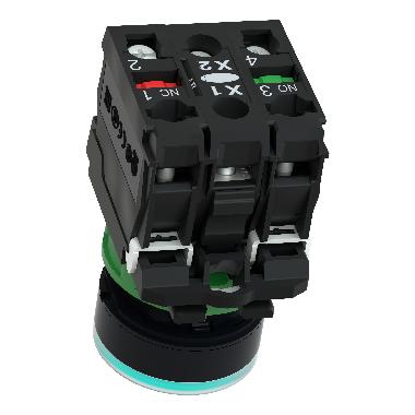 Pulsante luminoso verde D.22 - filoghiera ad impulso - 250V - 1NA+1NC - SCHNEIDER ELECTRIC XB5AW3365 product photo Photo 07 3XL