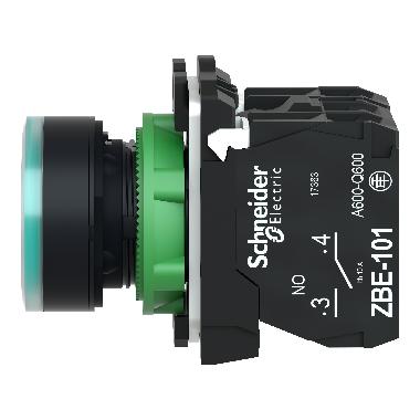 Pulsante luminoso verde D.22 - filoghiera ad impulso - 250V - 1NA+1NC - SCHNEIDER ELECTRIC XB5AW3365 product photo Photo 09 3XL