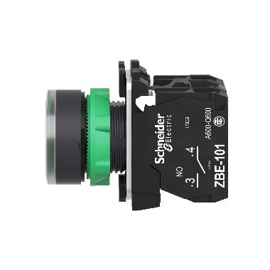 Pulsante luminoso verde D.22 - filoghiera ad impulso - 24V - 1NA+1NC- LED universale - SCHNEIDER ELECTRIC XB5AW33B5 product photo Photo 07 3XL