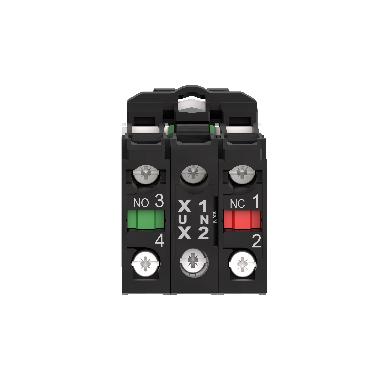 Pulsante luminoso blu D.22 - filoghiera ad impulso - 24Vac/dc - 1NO+1NC- LED universale - SCHNEIDER ELECTRIC XB5AW36B5 product photo Photo 04 3XL