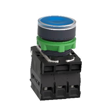 Pulsante luminoso blu D.22 - filoghiera ad impulso - 24Vac/dc - 1NO+1NC- LED universale - SCHNEIDER ELECTRIC XB5AW36B5 product photo Photo 05 3XL