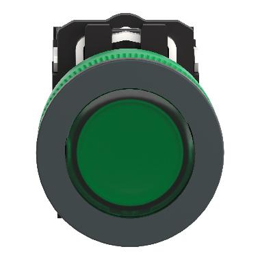 Harmony XB5, pulsante luminoso verde Antimicrobico D.30 filopannello, ad impulso, plastica, LED universale, 24Vac/dc, NO+NC - SCHNEIDER ELECTRIC XB5FW33B5 product photo Photo 06 3XL