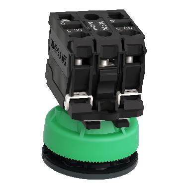 Harmony XB5, pulsante luminoso verde Antimicrobico D.30 filopannello, ad impulso, plastica, LED universale, 24Vac/dc, NO+NC - SCHNEIDER ELECTRIC XB5FW33B5 product photo Photo 07 3XL