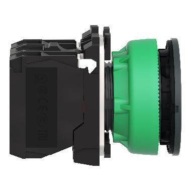 Harmony XB5, pulsante luminoso verde Antimicrobico D.30 filopannello, ad impulso, plastica, LED universale, 24Vac/dc, NO+NC - SCHNEIDER ELECTRIC XB5FW33B5 product photo Photo 08 3XL