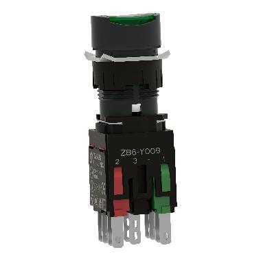 Pulsante luminoso verde D.16 - filoghiera ad impulso - 24V - 1NO+1NC - SCHNEIDER ELECTRIC XB6AW3B5B product photo Photo 03 3XL