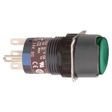 Pulsante luminoso verde D.16 - filoghiera ad impulso - 24V - 1 NC/NO - SCHNEIDER ELECTRIC XB6EAW3B1P product photo Photo 01 3XL