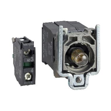 Corpo per pulsante luminoso D.22 - lampadina BA 9S - 1NO - SCHNEIDER ELECTRIC ZB4BW041 product photo Photo 01 3XL
