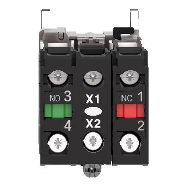 Corpo per pulsante luminoso D.22 - base BA 9S 1NO+1NC - SCHNEIDER ELECTRIC ZB4BW065 product photo Photo 04 3XL