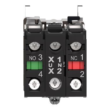 Corpo per pulsante luminoso D.22 - LED universale 1NO+1NC -24Vac/dc - SCHNEIDER ELECTRIC ZB4BW0B15 product photo Photo 04 3XL