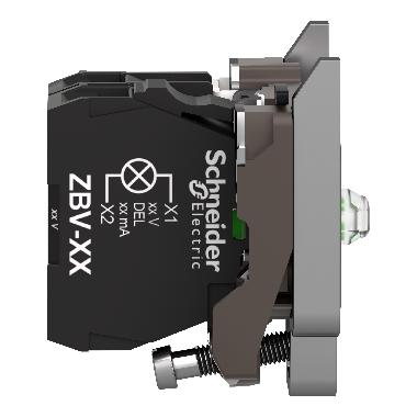Corpo per pulsante luminoso D.22  - LED universale - 230Vac - 1NO - SCHNEIDER ELECTRIC ZB4BW0M11 product photo Photo 08 3XL