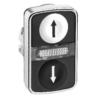 Testa pulsante doppio D.22  - bianca + nera - 0/I - SCHNEIDER ELECTRIC ZB4BW7A1724 product photo Photo 01 3XL