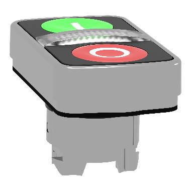 Testa pulsante doppio D.22 - rossa + verde - con marcatura - SCHNEIDER ELECTRIC ZB4BW7A3741 product photo Photo 05 3XL