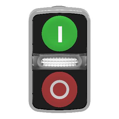 Testa pulsante doppio D.22 - rossa + verde - con marcatura - SCHNEIDER ELECTRIC ZB4BW7A3741 product photo Photo 06 3XL