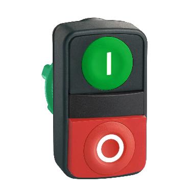Testa pulsante doppio D.22 - rosso + verde - 0/I - SCHNEIDER ELECTRIC ZB5AL7341 product photo Photo 01 3XL