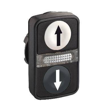 Testa pulsante doppio D.22 - bianco + nero - 0/I - SCHNEIDER ELECTRIC ZB5AW7A1724 product photo Photo 01 3XL