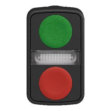 Testa pulsante doppio D.22 - rossa + verde - senza marcatura - SCHNEIDER ELECTRIC ZB5AW7A3740 product photo Photo 06 3XL