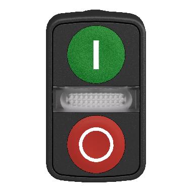 Testa pulsante doppio D.22 - rossa + verde - 0/I - SCHNEIDER ELECTRIC ZB5AW7A3741 product photo Photo 06 3XL