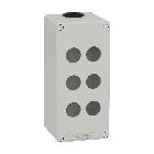 Pulsantiera in metallo grigia  M25 6 fori 22MM 80X175X77 UL CSA - SCHNEIDER ELECTRIC XAPD3506 product photo