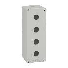 Pulsantiera in metallo grigia  M25 4 fori 22MM 80X220X77 UL CSA - SCHNEIDER ELECTRIC XAPD4504 product photo