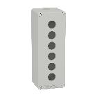 Pulsantiera in metallo grigia  M25 6 fori 22MM 80X220X77 UL CSA - SCHNEIDER ELECTRIC XAPD4506 product photo
