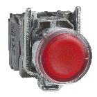 Pulsante luminoso rosso D.22 - filoghiera ad impulso - 120V - 1NO+1NC- LED universale - SCHNEIDER ELECTRIC XB4BW34G5 product photo