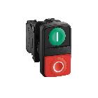 Testa pulsante doppio D.22 - rossa + verde - 0/I - SCHNEIDER ELECTRIC XB5AL73415 product photo