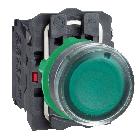 Pulsante luminoso verde D.22 - filoghiera ad impulso - 24V - 1NA+1NC- LED universale - SCHNEIDER ELECTRIC XB5AW33B5 product photo