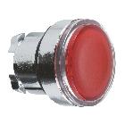 Testa pulsante luminoso D. 22  - rosso - per inserimento etichetta- per LED universale - SCHNEIDER ELECTRIC ZB4BA48 product photo