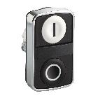 Testa pulsante doppio D. 22  - bianca + nera - 0/I - IP66 - SCHNEIDER ELECTRIC ZB4BA7121 product photo