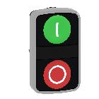 Testa pulsante doppio D. 22  - rossa + verde - 0/I - IP40 - SCHNEIDER ELECTRIC ZB4BA7341 product photo