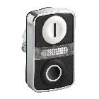 Testa pulsante doppio D.22  - bianca + nera - 0/I - SCHNEIDER ELECTRIC ZB4BW7A1721 product photo