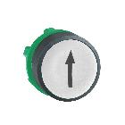 Testa pulsante D.22 - ad impulso - bianca - filoghiera - freccia su - SCHNEIDER ELECTRIC ZB5AA334 product photo