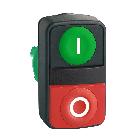 Testa pulsante doppio D.22 - rosso + verde - 0/I - SCHNEIDER ELECTRIC ZB5AL7341 product photo